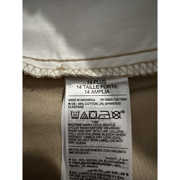 Old Navy Pants Women's 14 Plus Khaki Chino Straight Built In Flex Preppy Office - Picture 5 of 10